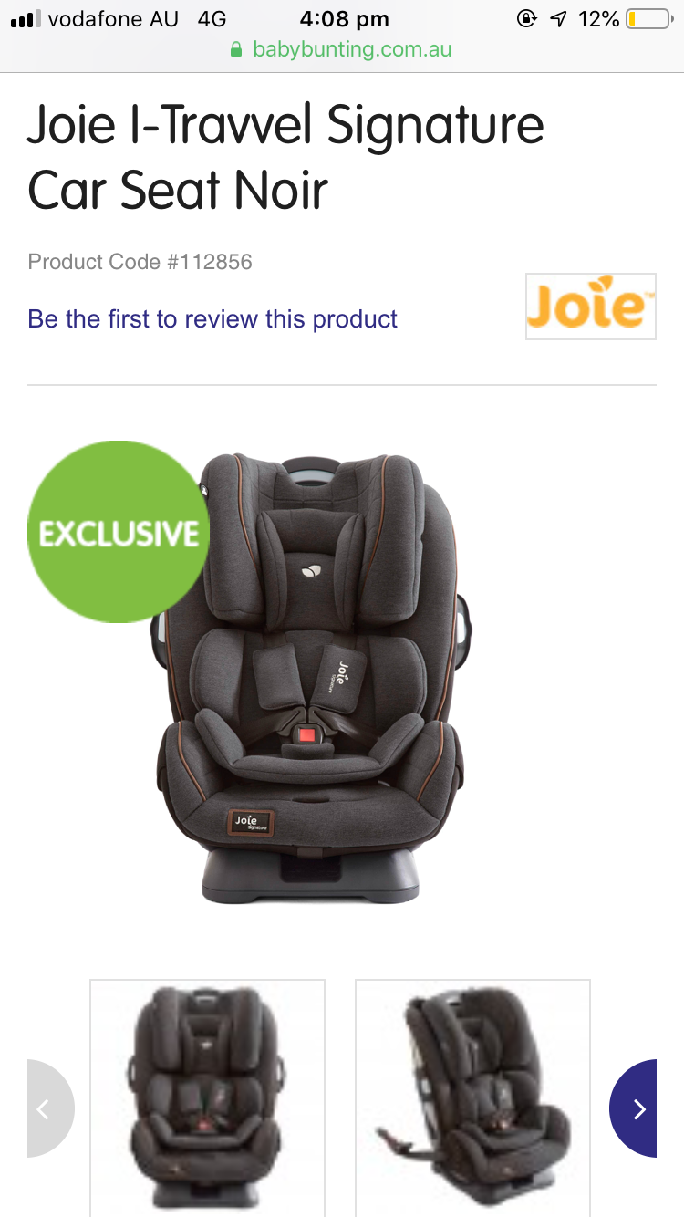 Joie I-Travvel Signature Car Seat Noir