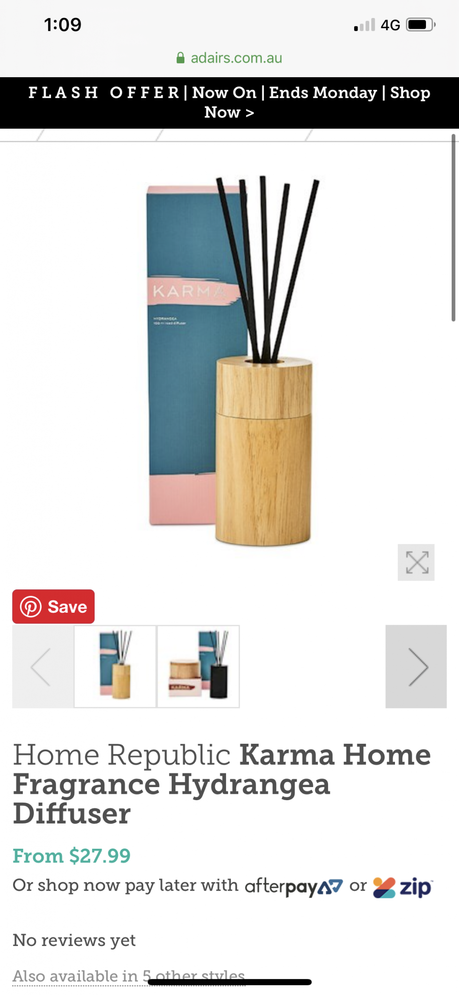 Home Republic Karma Home Fragrance Hydrangea Diffuser