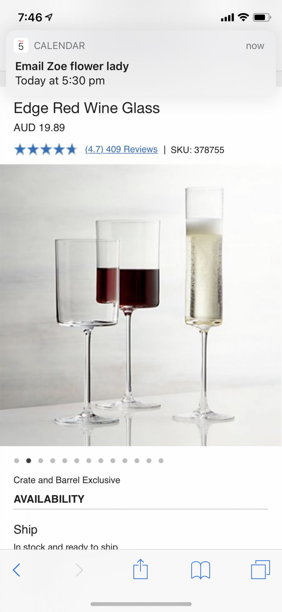 Crate & Barrel Edge Champagne Glass