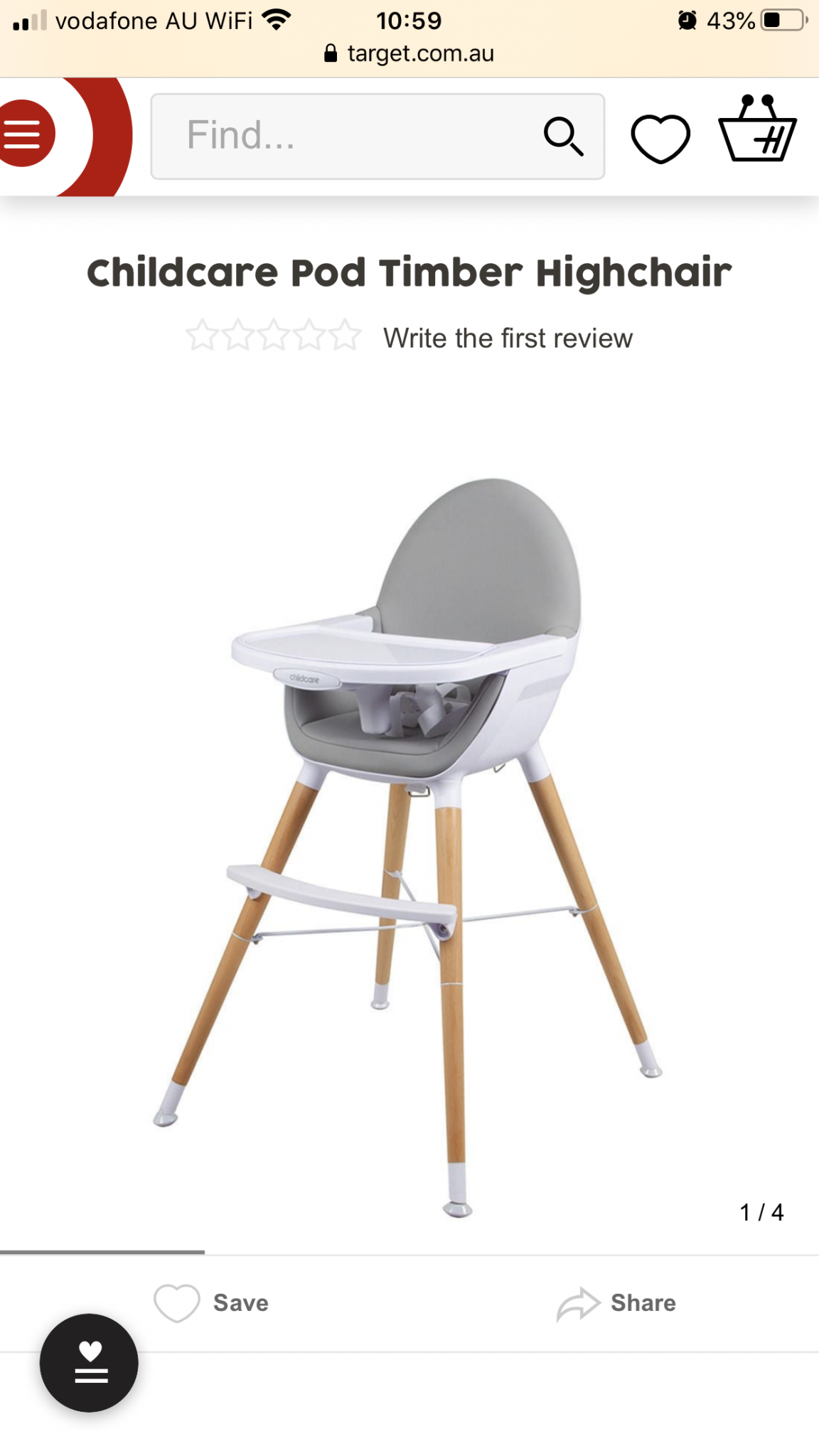 Childcare Pod Timber Highchair