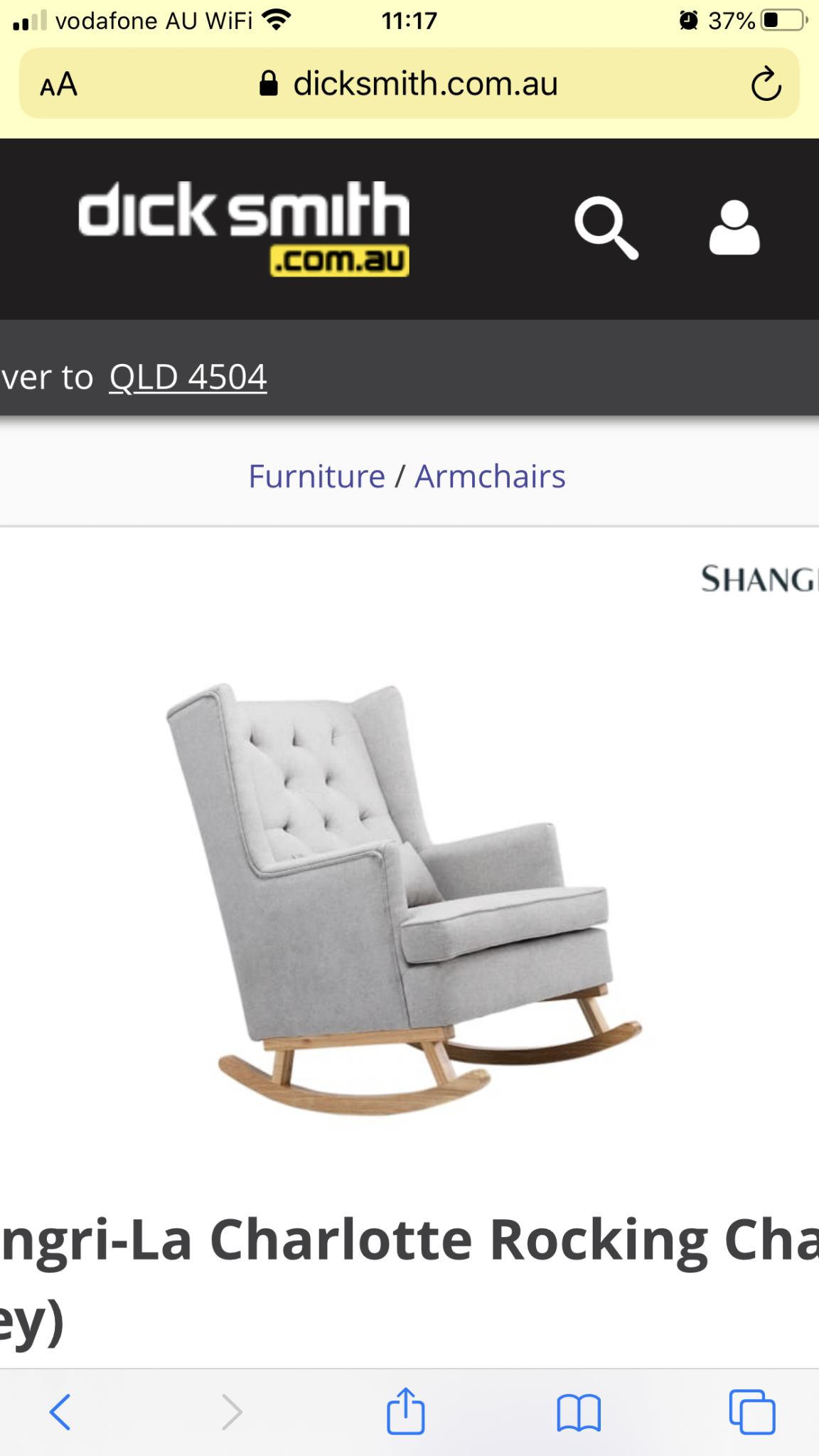 Shangri-La Charlotte Rocking Chair (Grey)