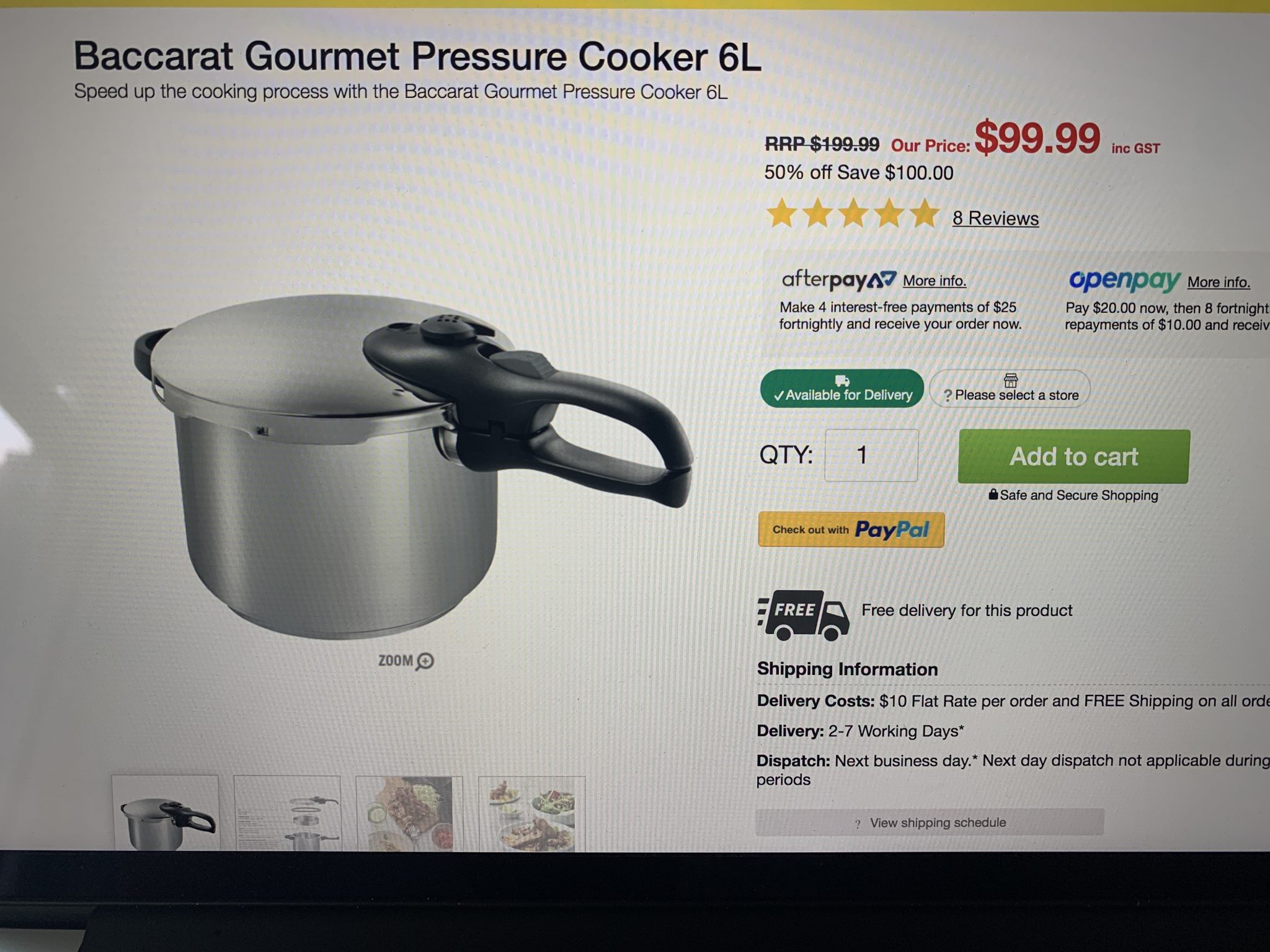 Baccarat Gourmet Pressure Cooker 6L