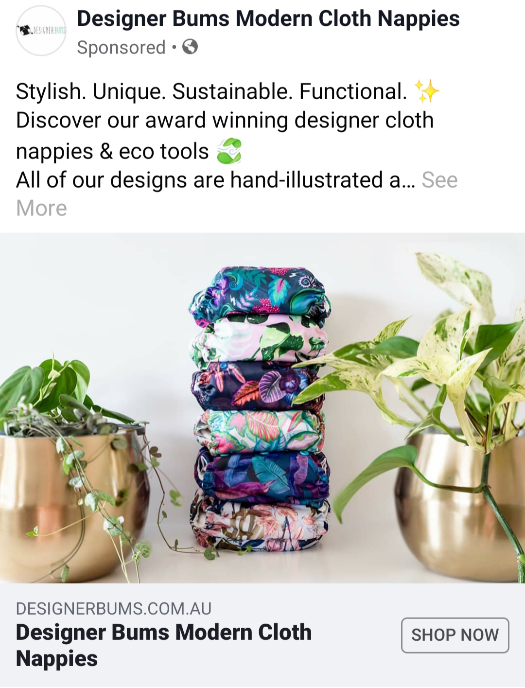 Designer bum modern cloth nappies