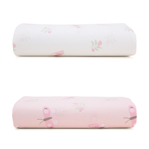 2 pack fitted cot sheets - butterfly