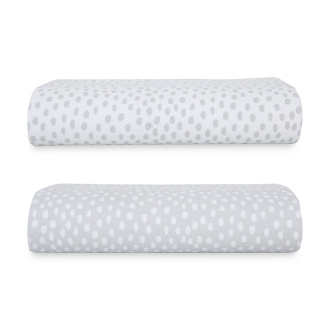 2 cotton bassinet fitted sheets - speckle
