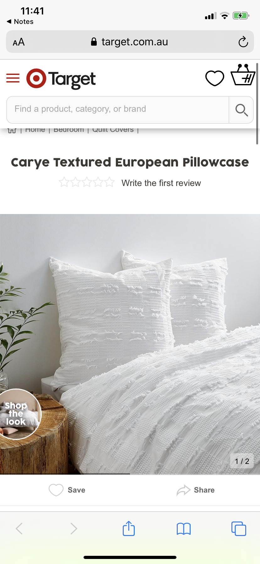 Carye Textured European Pillowcase x2