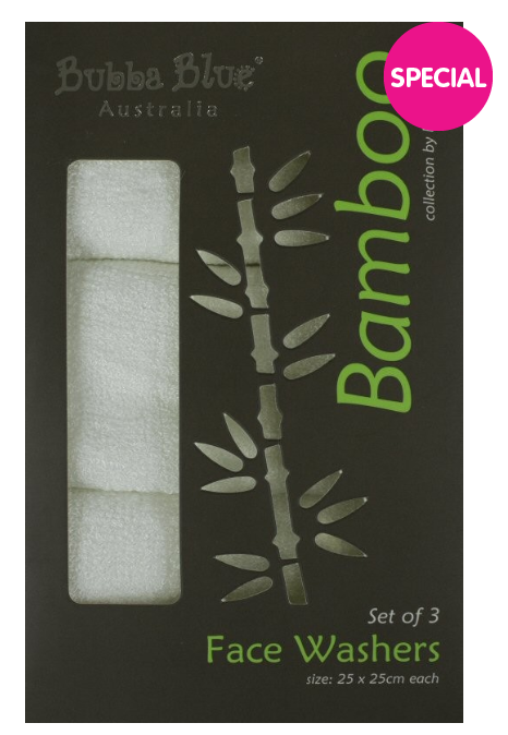 Bubba Blue Bamboo Face Washer 3 Pack