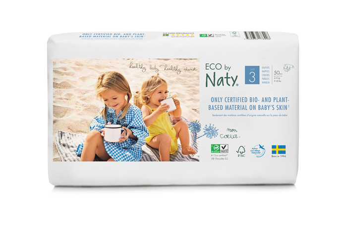 Eco by Naty Baby Nappies Size 3 Pack 50 $23