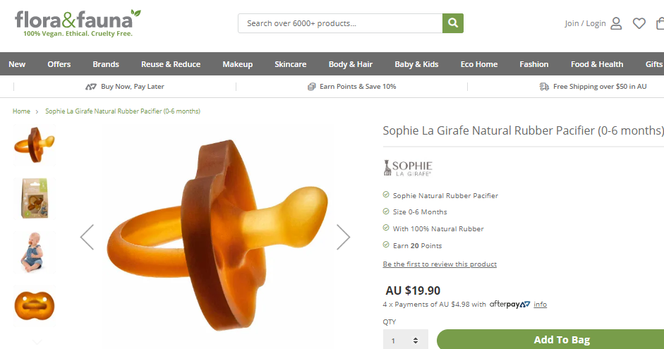 Sophie La Girafe Natural Rubber Pacifier