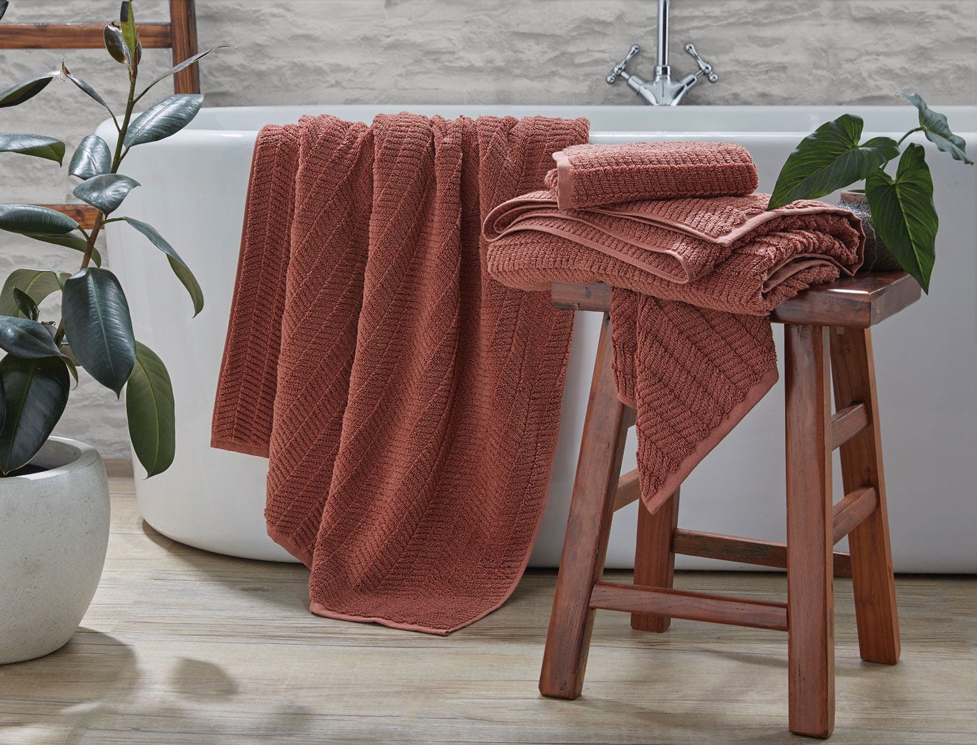 Bath Towels - Brick Colour