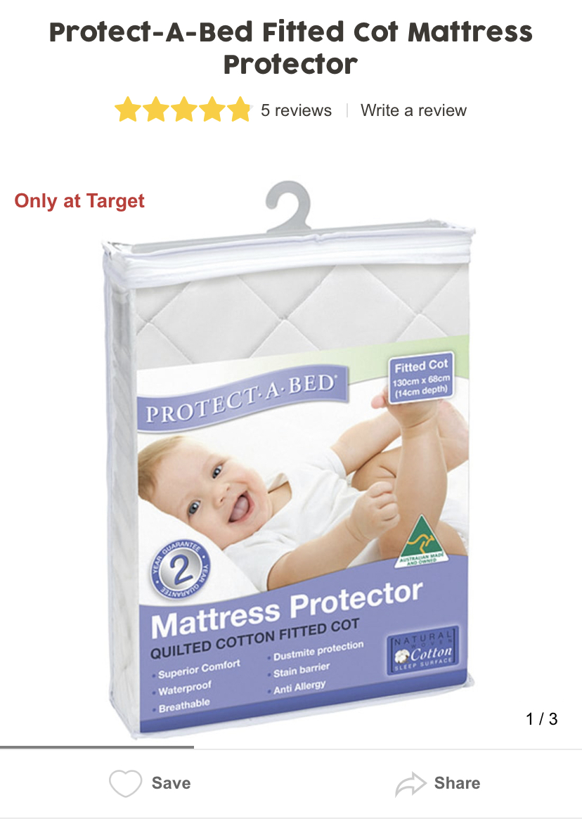 Protect a bed fitted cot mattress protector - Target