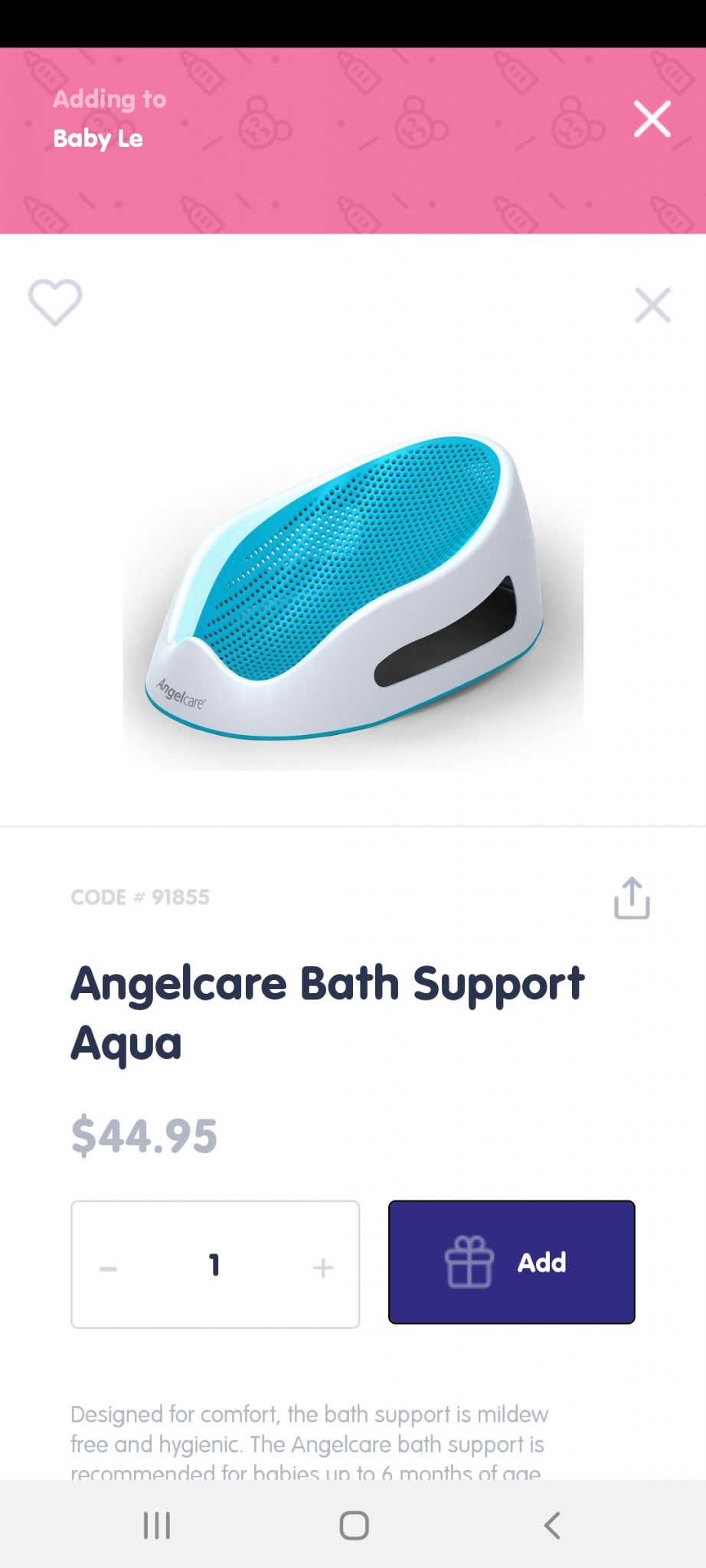 Baby Bath support