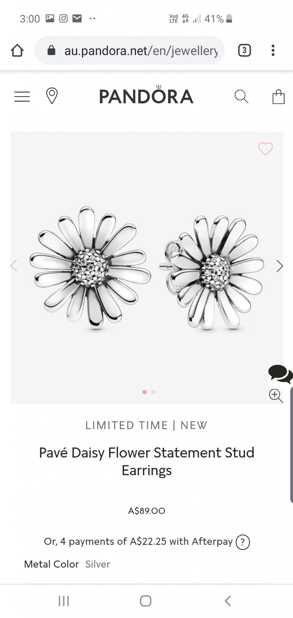 Pandora earrings