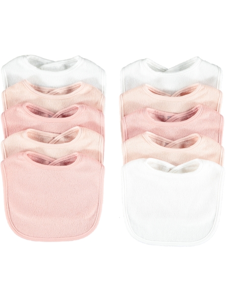 Bibs -https://www.bestandless.com.au/Categories/Baby-Clothes-%26-Essentials/Baby-Bibs-and-Burp-Cloths/Baby-10-Pack-Bibs/BB0116_962863_LIGHT_PINK_STAR_WHT_MELLO_ROSE_PEACH_BLUS_P