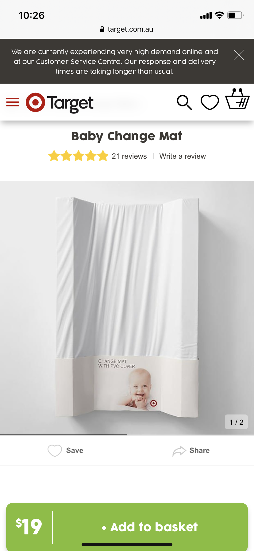 Baby change mat