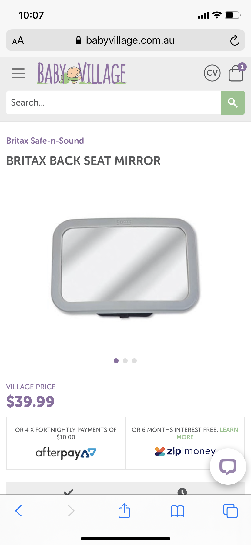 Britax back seat mirror