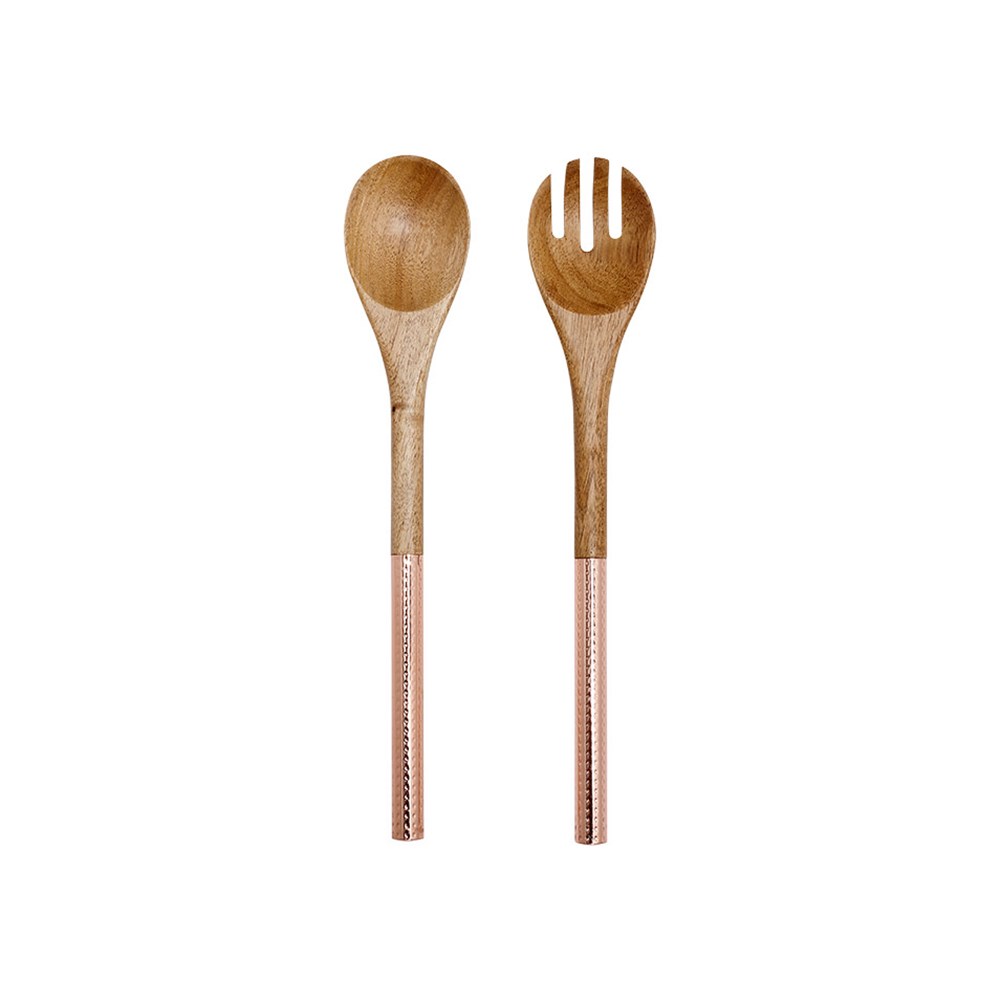 Ladelle Oasis Copper Hammered Salad Servers