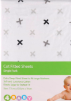 4Baby Cot Fitted Sheet Black Grey Crosses