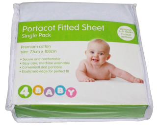 4Baby Best Buy Sateen Cot Fitted Sheet 2 Pack