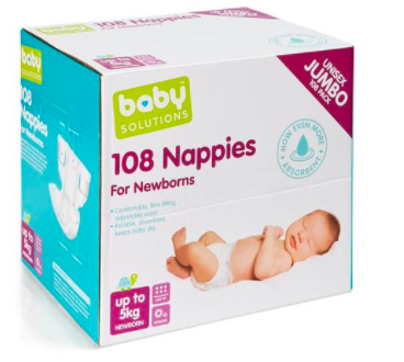 Nappies for Newborns - Pack of 108