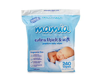 Mamia Premium Baby Wipes - Fragrance Free
