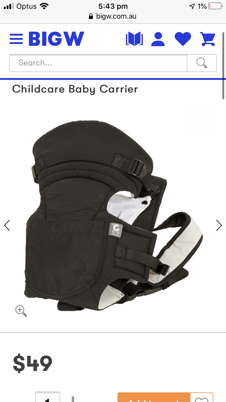 Childcare baby carrier