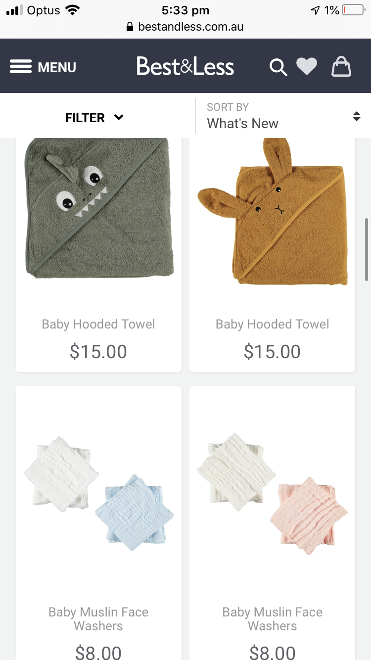 Baby towels/face cloths