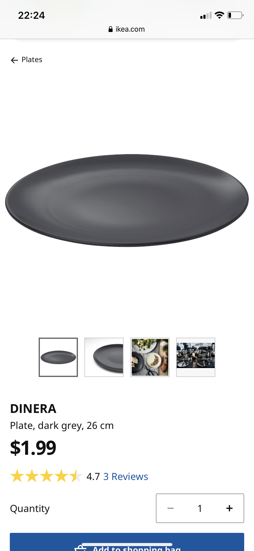 Dark Grey dinner plates