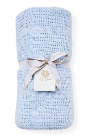 Dymples Cot Bed Blanket - Blue
