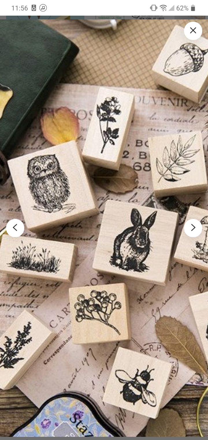 Rubber wooden stamps