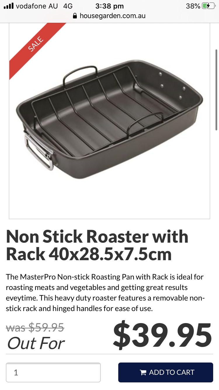 Roasting pan with rack