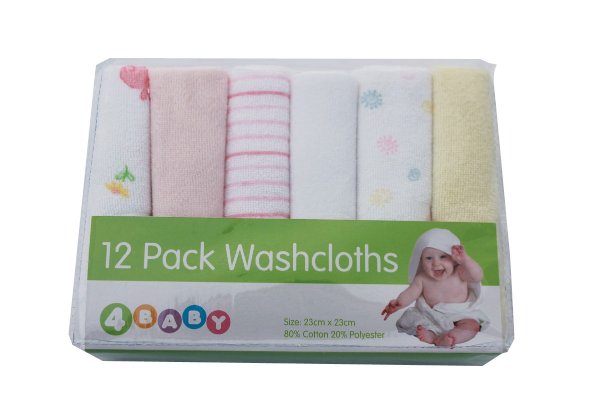 Washcloth 12 Pack in Pink