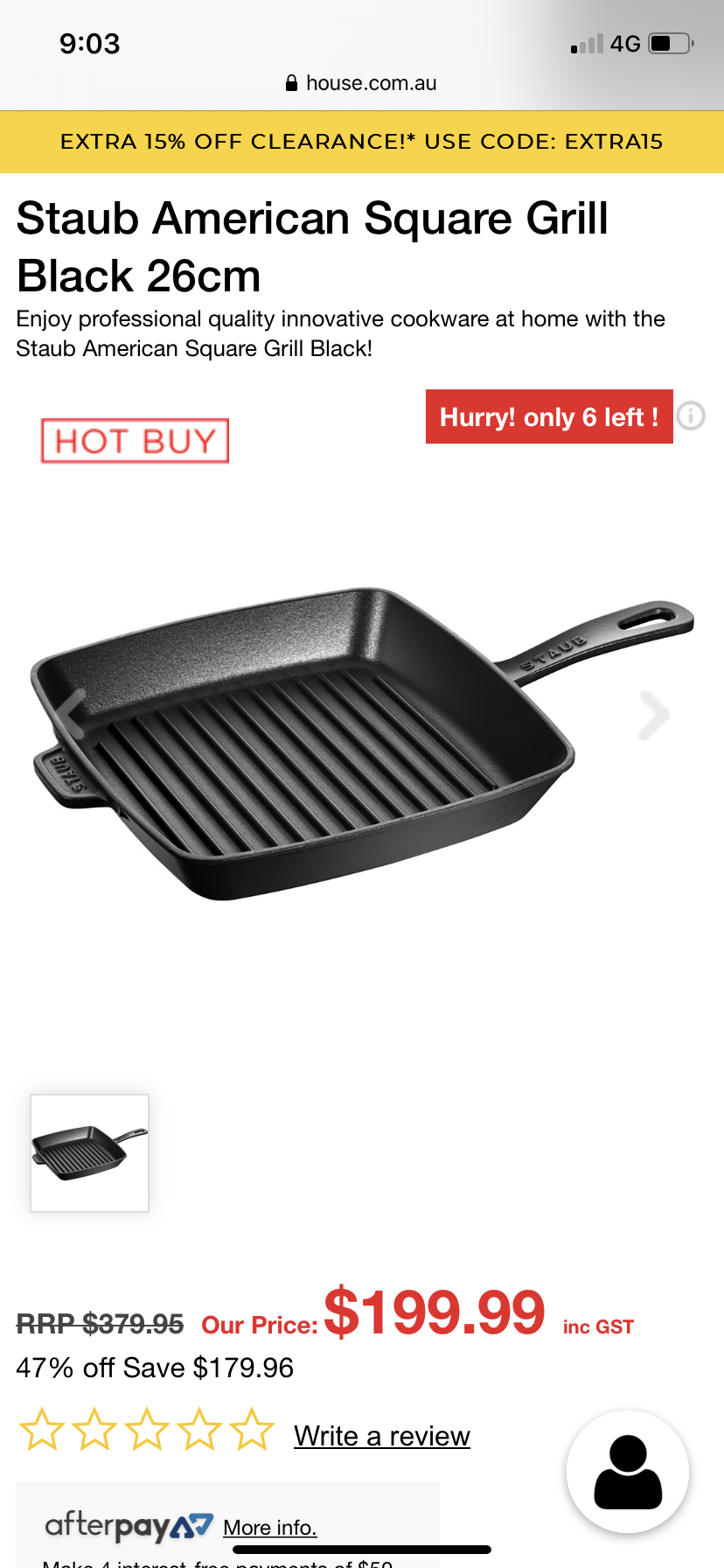 Cast iron grill pan