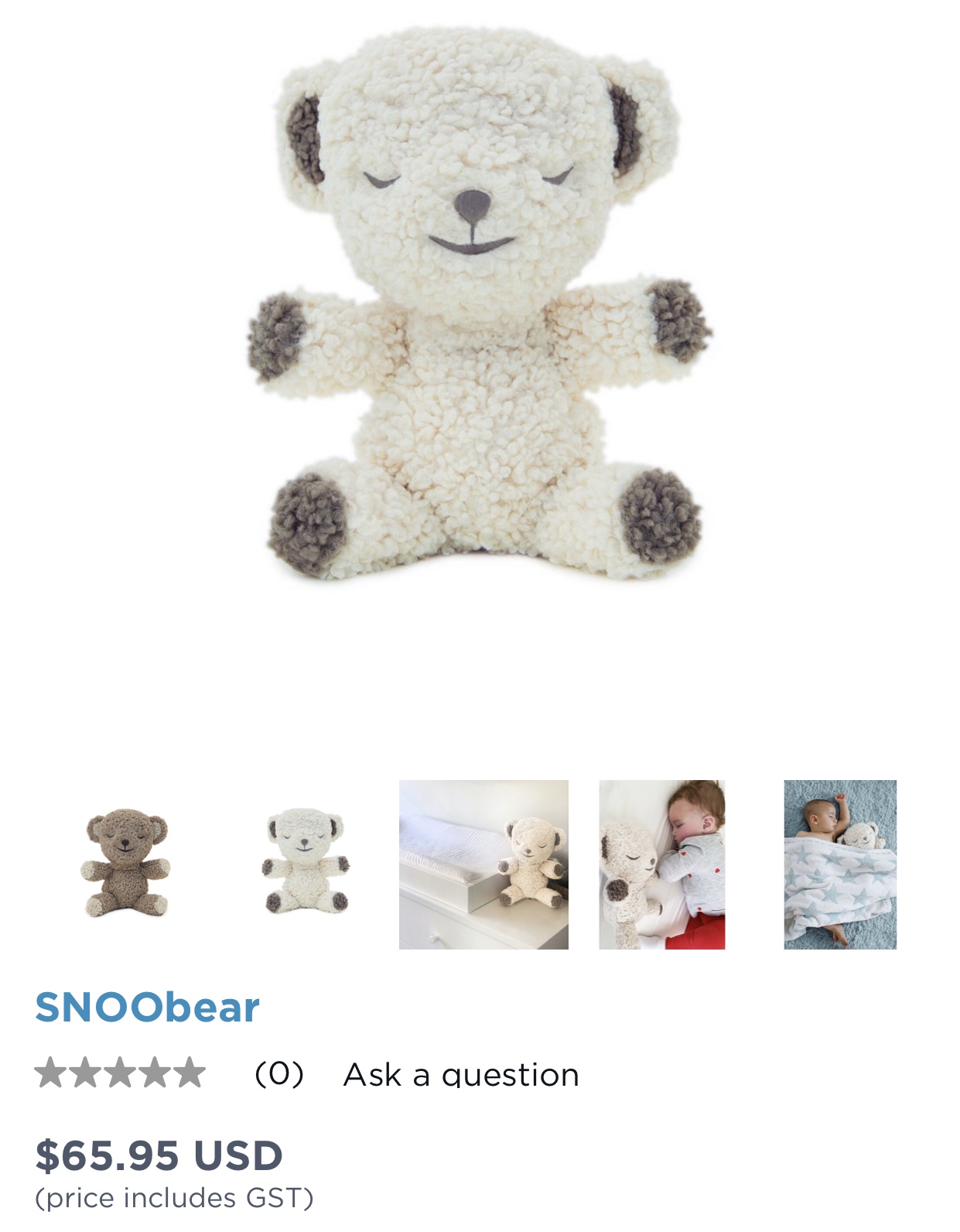 Happiest baby - snoo bear in white
