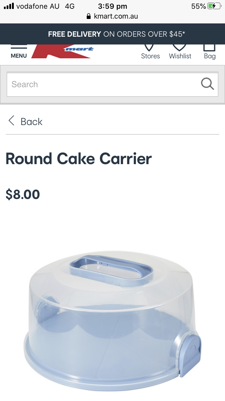 Cake carrier container