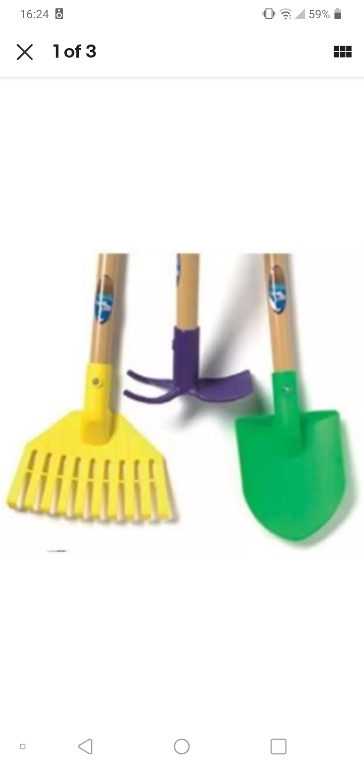 Kids wooden gardening tools