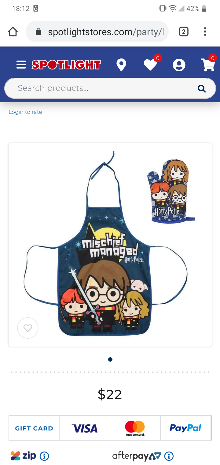 Kids cooking apron and mitt X 2