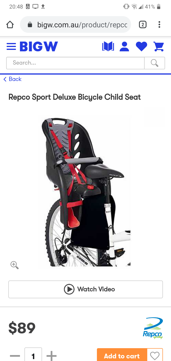 Bike seat for babies X 1