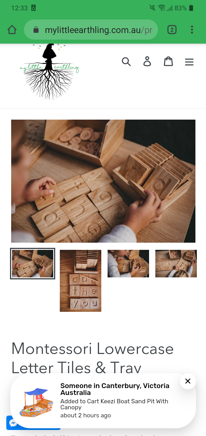 Wooden tracing letters and tray