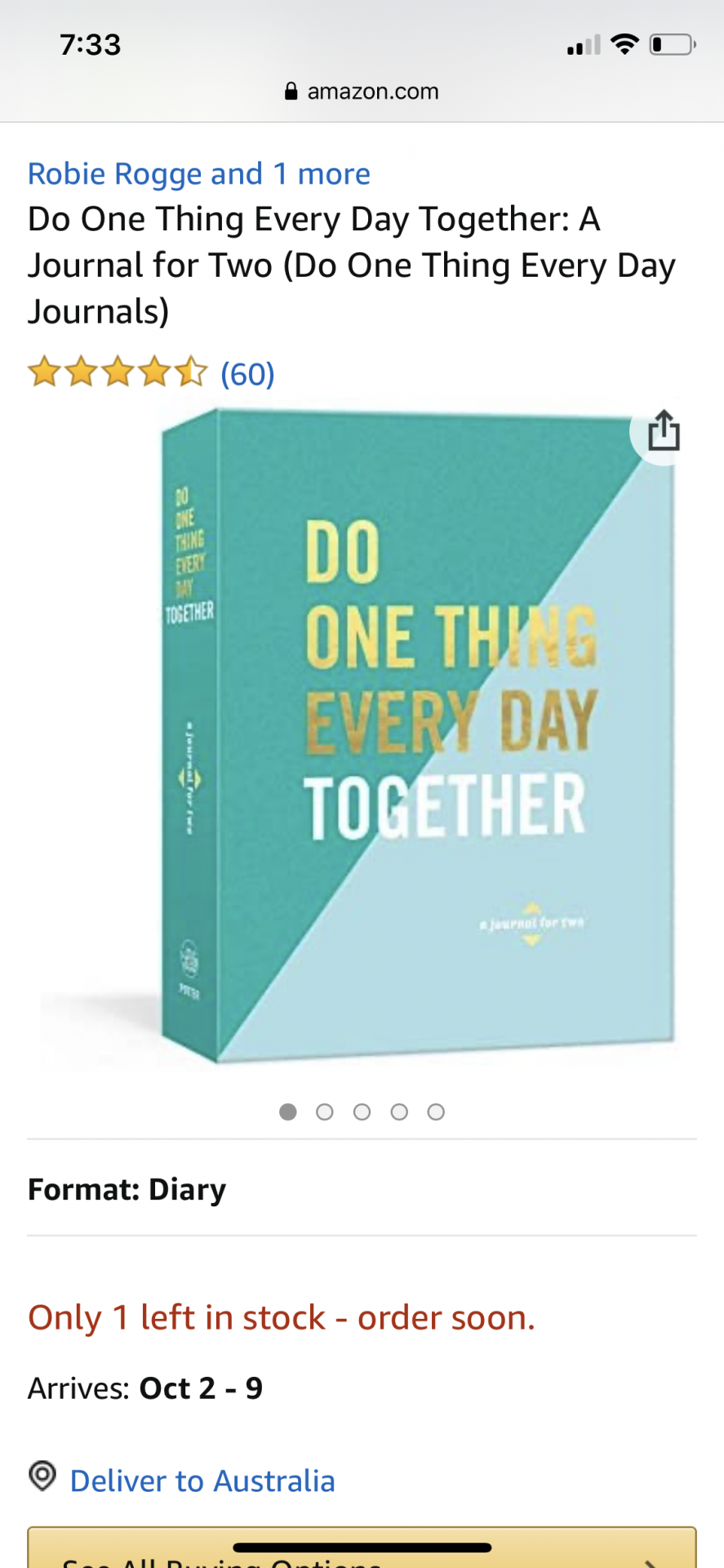 Do One Thing Every Day Together: A Journal for Two (Do One Thing Every Day Journals)