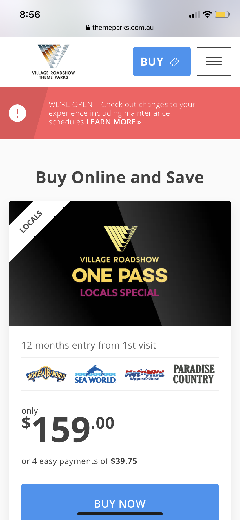 Theme Park Pass (2 adults)