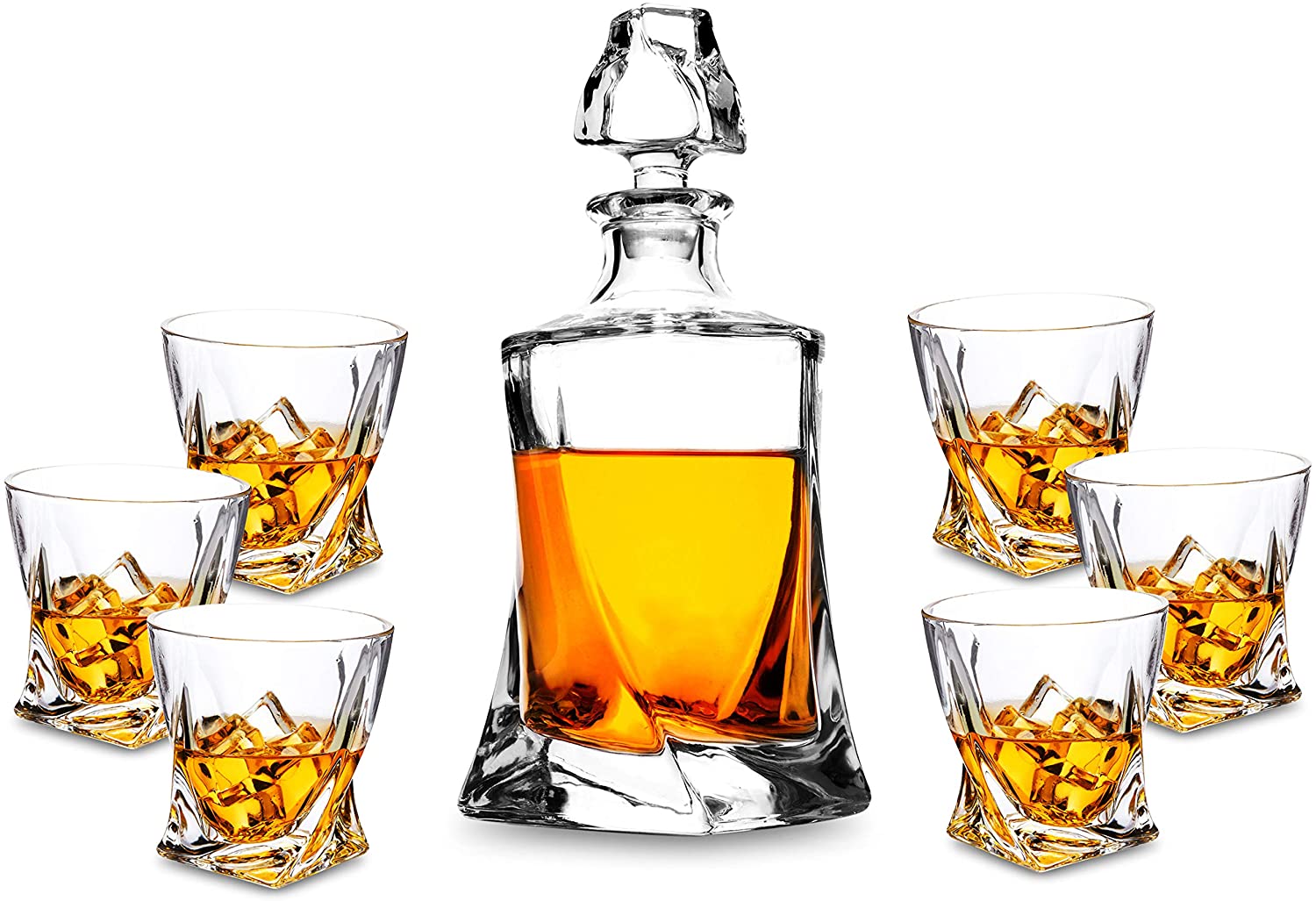 Premium Crystal Whiskey Decanter Set