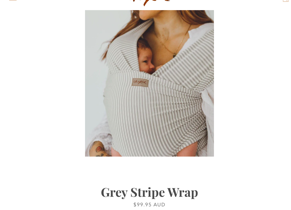 Chekoh Stretchy baby wrap- grey stripe wrap