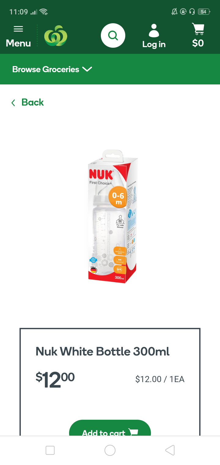 Nuk 0-6 bottle