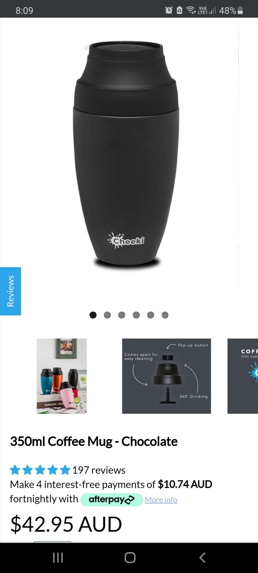 Cheeki reusable coffee cup