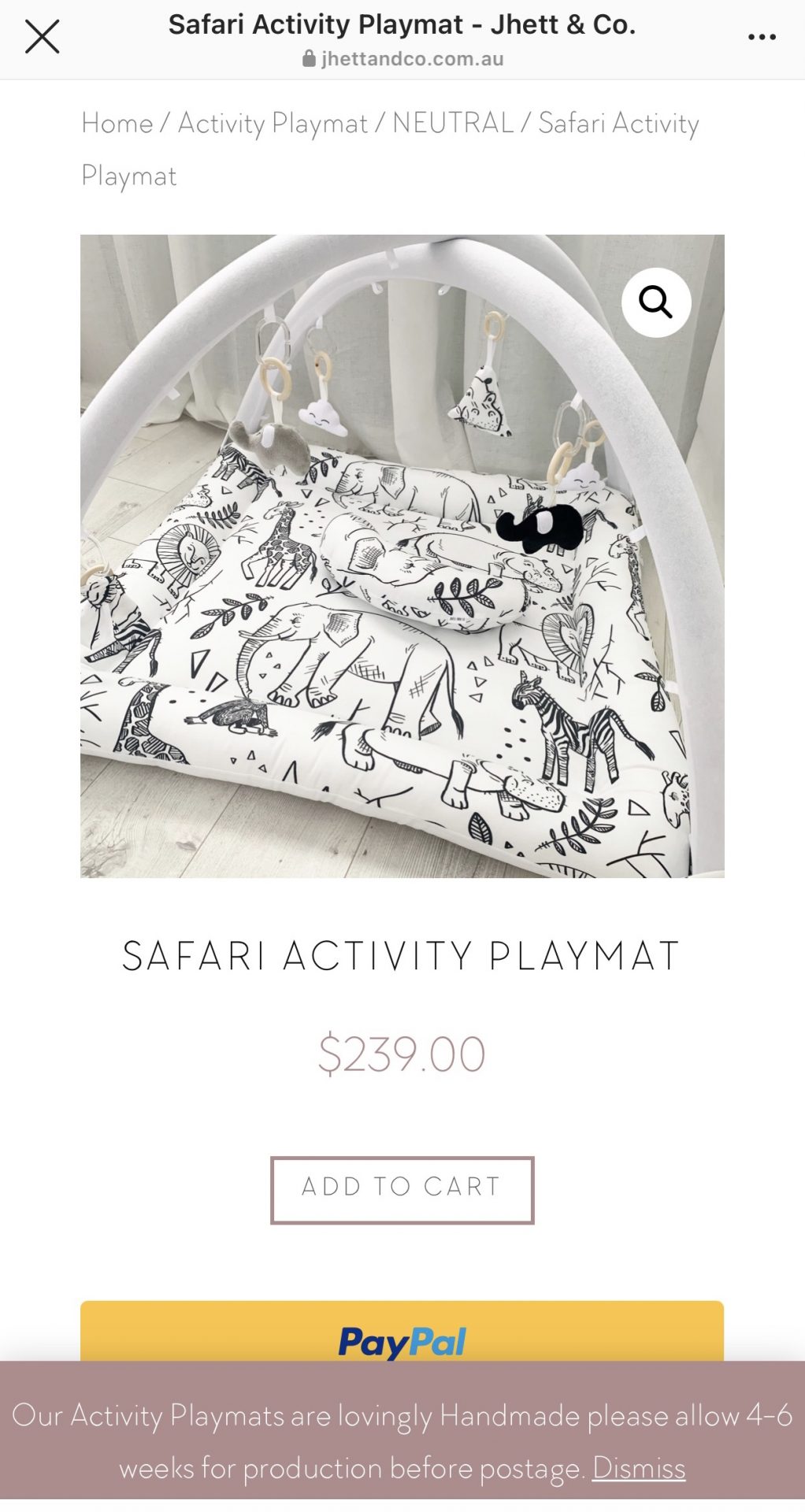 Safari Activity Playmat