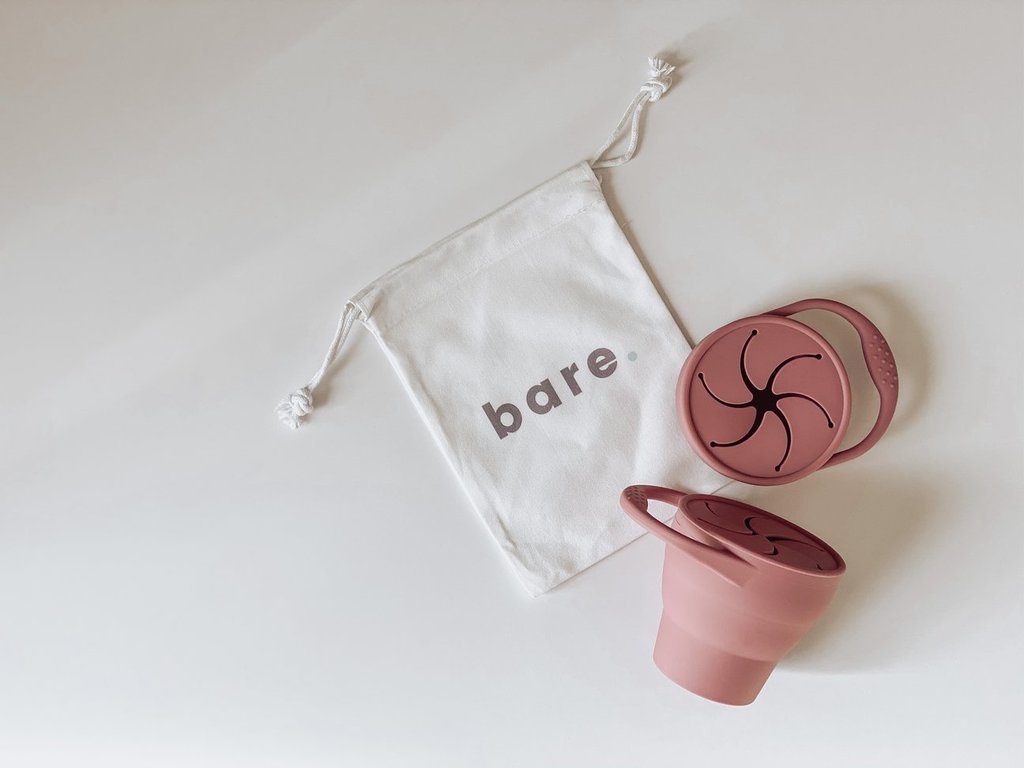 BARE BIBS SILICONE SNACKIE CUP - DUSTY ROSE