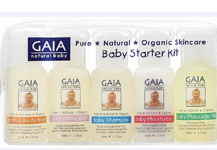 Baby Bath toiletries set- Gaia Natural Baby Starter Kit 5 x 50ml