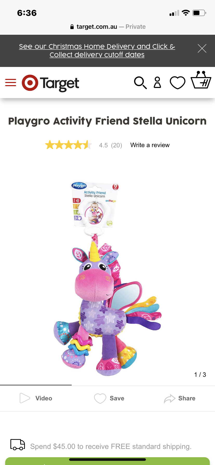Playgro Activity friend unicorn