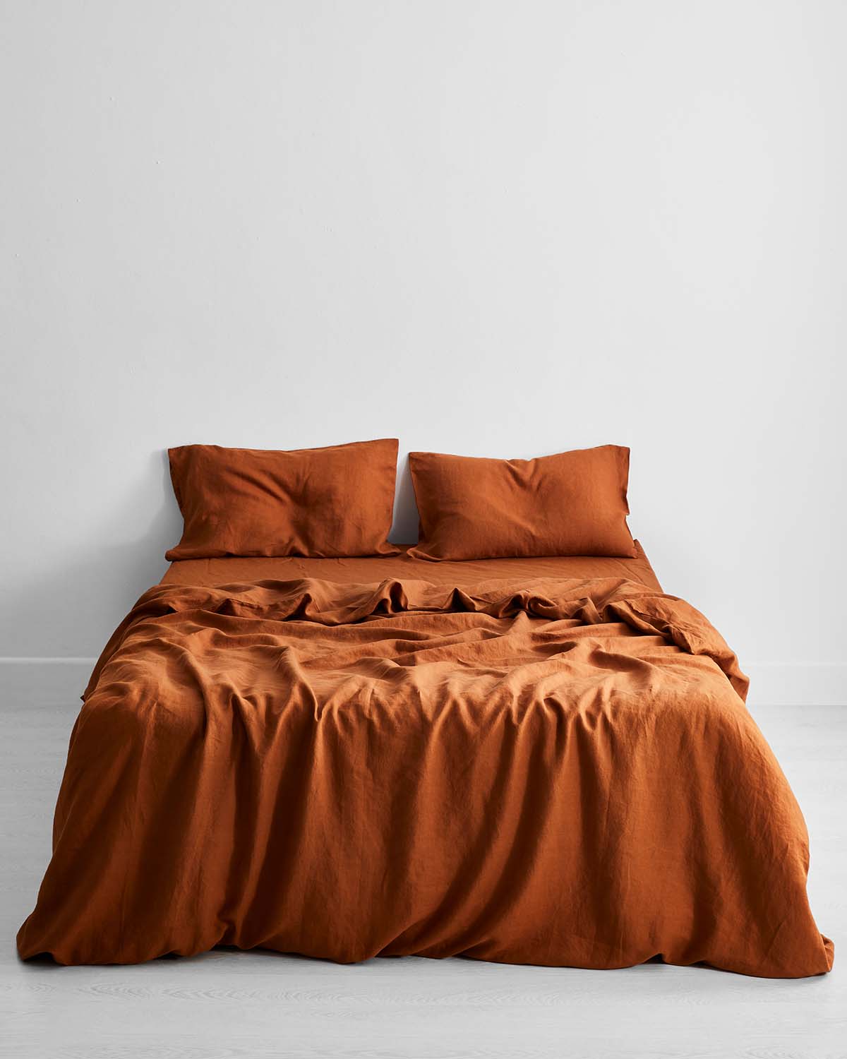 Rust 100% Flax Linen Bedding Set